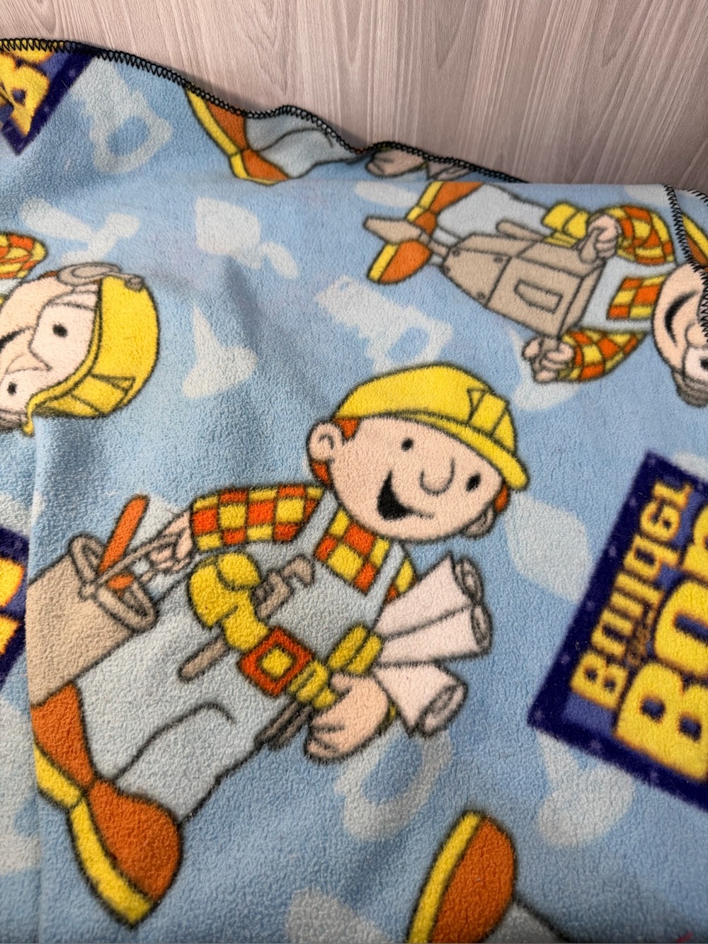 Bob the Builder Fleece Throw Blanket Y2K Vintage Kids‎ Cartoon Bedding 40x50